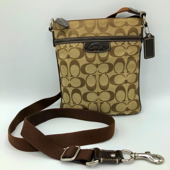 Coach Handbags - COACH light brown canvas crossbody handbag
